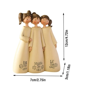 Three sisters resin figurine dimensions: 12cm height by 7cm width with sis engravings