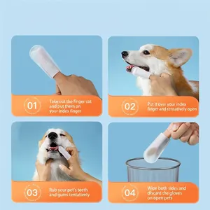 50pcs pet dental finger wipes for dogs and cats to clean teeth and improve oral hygiene