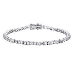 Elegant S925 sterling silver tennis bracelet with 2.5mm round cut moissanite stones