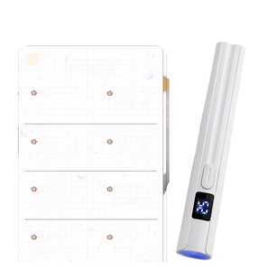 Detail view of mini UV nail lamp specifications with LED screen and Type-C charging port