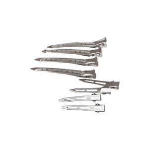 Lot de 8 pinces à cheveux géométriques en métal argenté avec design ajouré élégant