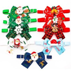 Detailed grid of assorted Christmas pet bowties with Santa and reindeer resin charms