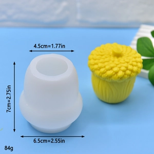 Pine cone shaped silicone mold for DIY candles and soap with detailed finished product