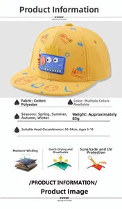 Detail view of cotton-polyester kids baseball cap with blue 3D silicone dinosaur patch