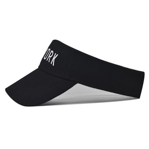 Black sun visor hat with white New York embroidery for beach and outdoor activities