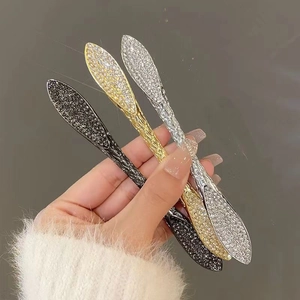 Vintage Alloy Hair Stick Fork Full Rhinestones Elegant Bun Accessory For Women Retro Hair Styling Tool