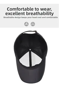 Détail de la doublure en maille respirante et de la boucle métallique sur la casquette