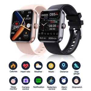 F57L Smart Watch with blood glucose heart rate and blood oxygen monitor in black and pink