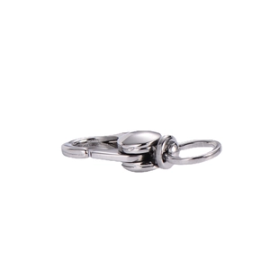 Polished silver lobster clasp with swivel ring for DIY keychains and bags