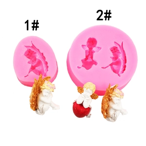 Detailed pink silicone molds for angel wings fondant and resin cake decorations