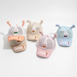 Casquettes de baseball d'été pour filles avec oreilles de lapin et broderie carotte