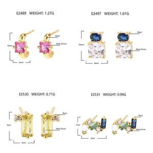 Detailed specs for 18k gold plated brass butterfly earrings with AAA+ zircon stones