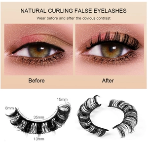 D curl Russian volume false eyelashes in 8mm to 15mm length for a natural curly look
