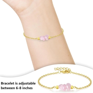 Naturstein Armband Verstellbare Vergoldete Kette Unregelmäßiger Edelstein Minimalistischer Eleganter Schmuck Damen