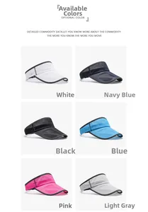 Detailed grid view of breathable mesh sun visors in six vibrant colors for outdoor sports