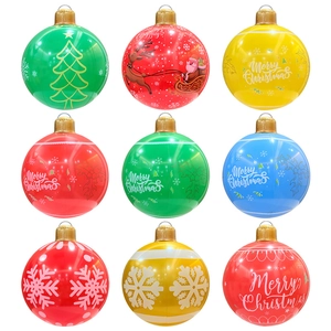 Inflatable Christmas Ball Ornament PVC Large Outdoor Yard Decoration Festive Hanging Holiday Party Porch Home Decor
