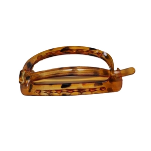 Barrette à cheveux vintage française avec motif écaille de tortue en acétate poli