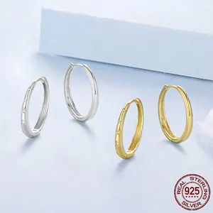 S925 sterling silver star-embossed hoop earrings in silver and gold with zircons