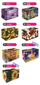 Detail view showing seven creative DIY diamond painting tissue box patterns and styles