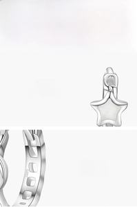 Macro shot of polished S925 sterling silver star detail with hand-polished mirror finish