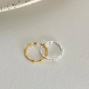 925 Sterling silver adjustable bamboo joint rings in gold and silver finishes