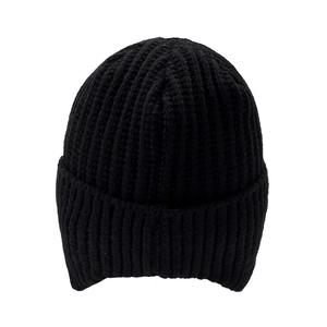 Bonnet en maille thermique pour homme avec protège-oreilles et doublure polaire chaude