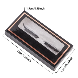 Colorful eyeshadow and false eyelashes set in black box with dimensions 11x5.5x1.5cm