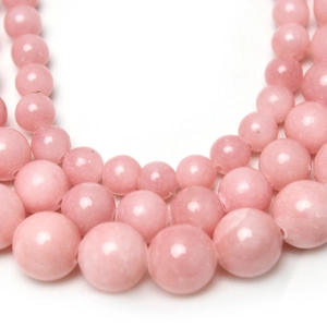 Perles rondes en pierre semi-précieuse rose de différentes tailles pour bijoux DIY
