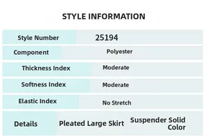 Größen- und Stoffdetails für dieses rückenfreie Maxikleid aus Polyester mit Stufen