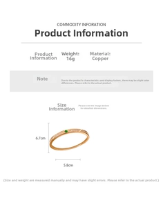 Detailed size specifications for 18K gold plated bangle with green stone and pavé diamonds