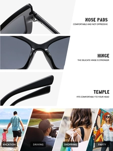 Detail view of butterfly sunglasses showing nose pads, hinges and stylish cat-eye frames