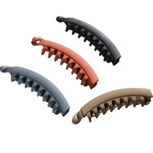 Matte finish twist banana hair clips in black brown grey and khaki colors for women
