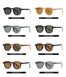 Collage de gafas de sol retro de acrílico en ocho colores incluyendo té, verde y carey