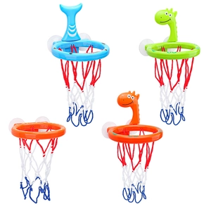 Set of 4 cartoon animal basketball hoops for kids bath time including dinosaur and whale models