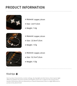 Spécifications détaillées de taille pour l'ensemble collier, bracelet et boucles