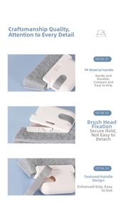 Detail view of window groove brush with PP handle and replaceable scouring pad brush head