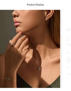 Exquisite S925 silver cross jewelry set featuring moissanite accents for a luxury look