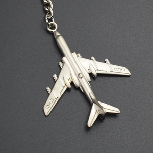 Llavero de Modelo de Avión Bombardero H-6K de Aleación de Zinc Colgante de Aviación Creativo Anillo de Llave de Metal Regalo para Hombre Mujer