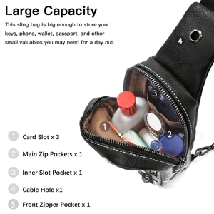 Bohemian canvas crossbody bag with large capacity, multiple zippers and organized compartments