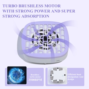 Portable M3 Mini Nail Dust Collector with brushless motor and purple grille design