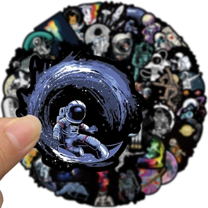 Waterproof cartoon astronaut space graffiti stickers for luggage and guitar decoration