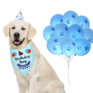 Pet Birthday Bandana Cotton Triangular Saliva Towel Scarf For Dogs Cats Birthday Party Cute Printed Accessory