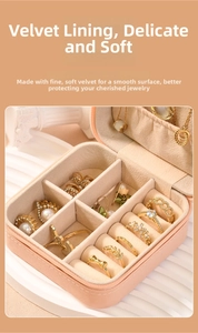 Detail showing soft velvet lining and multi-functional storage layout of the jewelry box