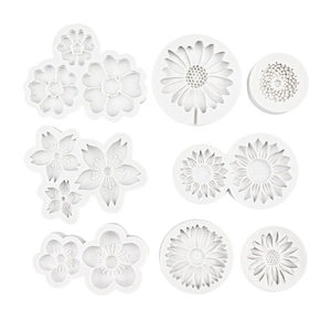Set van 8 bloemen siliconen mallen met kersenbloesem en zonnebloemen voor handwerk