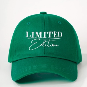 Casquette de baseball en coton vert foncé avec broderie blanche LIMITED Edition