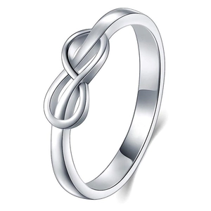 Oneindigheidssymbool Ring Minimalistisch Geometrisch Knoopontwerp Koperen Gegalvaniseerde Sieraden Eenvoudige Modering Voor Vrouwen