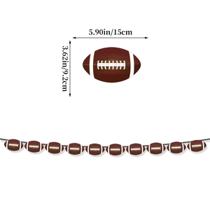 American football party banner garland with size dimensions 5.90 by 3.62 inches