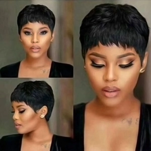 Pixie Cut Short Human Hair Wigs For Women Natural Breathable Heat Resistant Machine Made Daily Styling