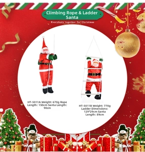 90cm Babbo Natale corda da arrampicata e scala decorazioni sospese per festa di Natale interni.