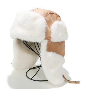 Ushanka Trapper Hat Suede Faux Fur Warm Windproof Winter Earflap Pilot Cap For Men And Women
